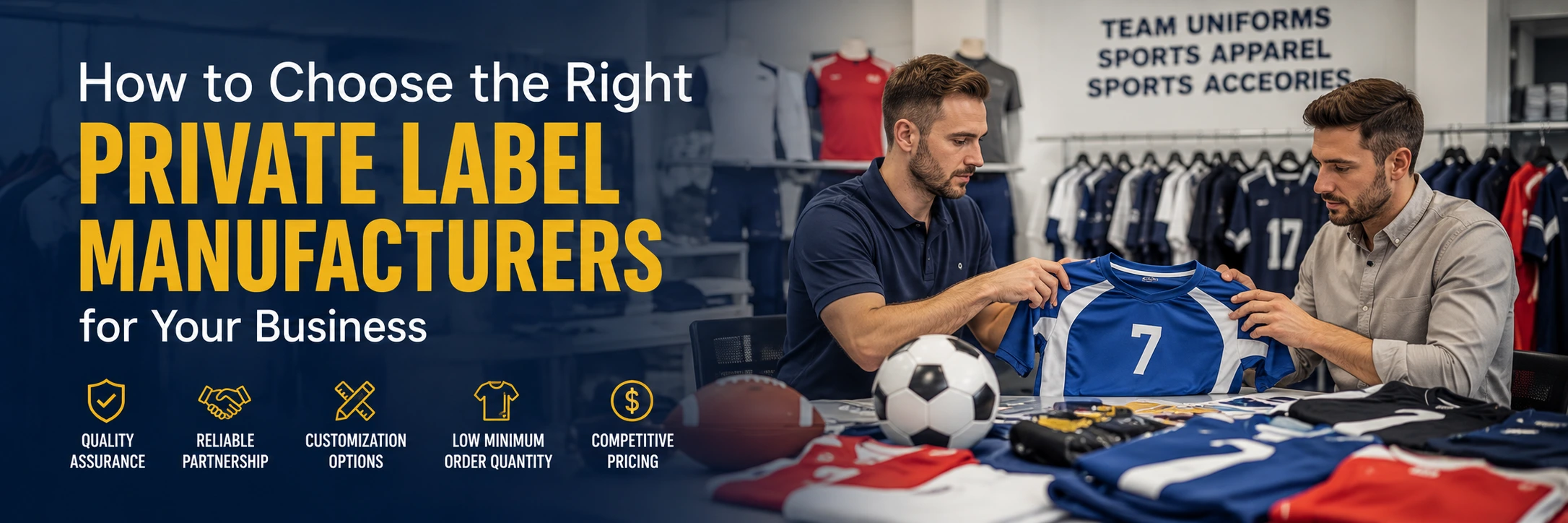 Guide to choosing the right private label sports apparel manufacturer for your business.
